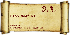 Dian Noémi névjegykártya